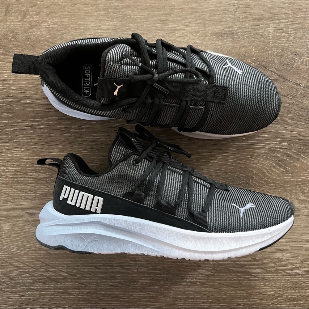 NWOT Women’s Grey-Black SoftRide Puma Sneakers, US 8.5, EU 39